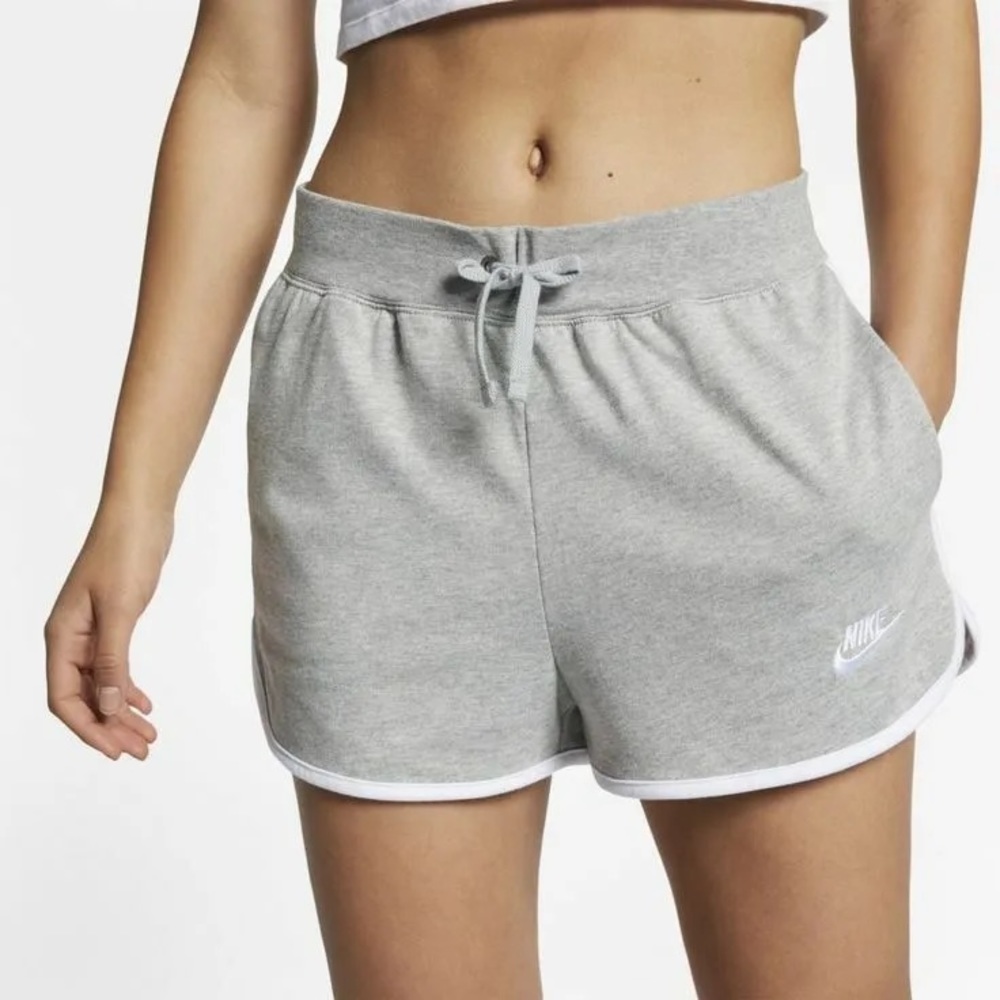 Nike Heather Grey Jersey Drawstring Shorts